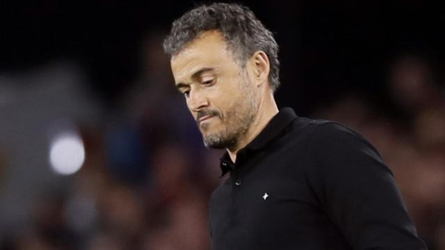 Luis Enrique en un partido de la Selección