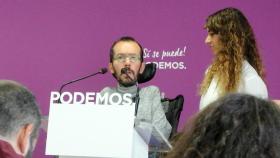 Pablo Echenique y Noelia Vera, durante la rueda de prensa posterior al Consejo de Coordinación de Podemos.