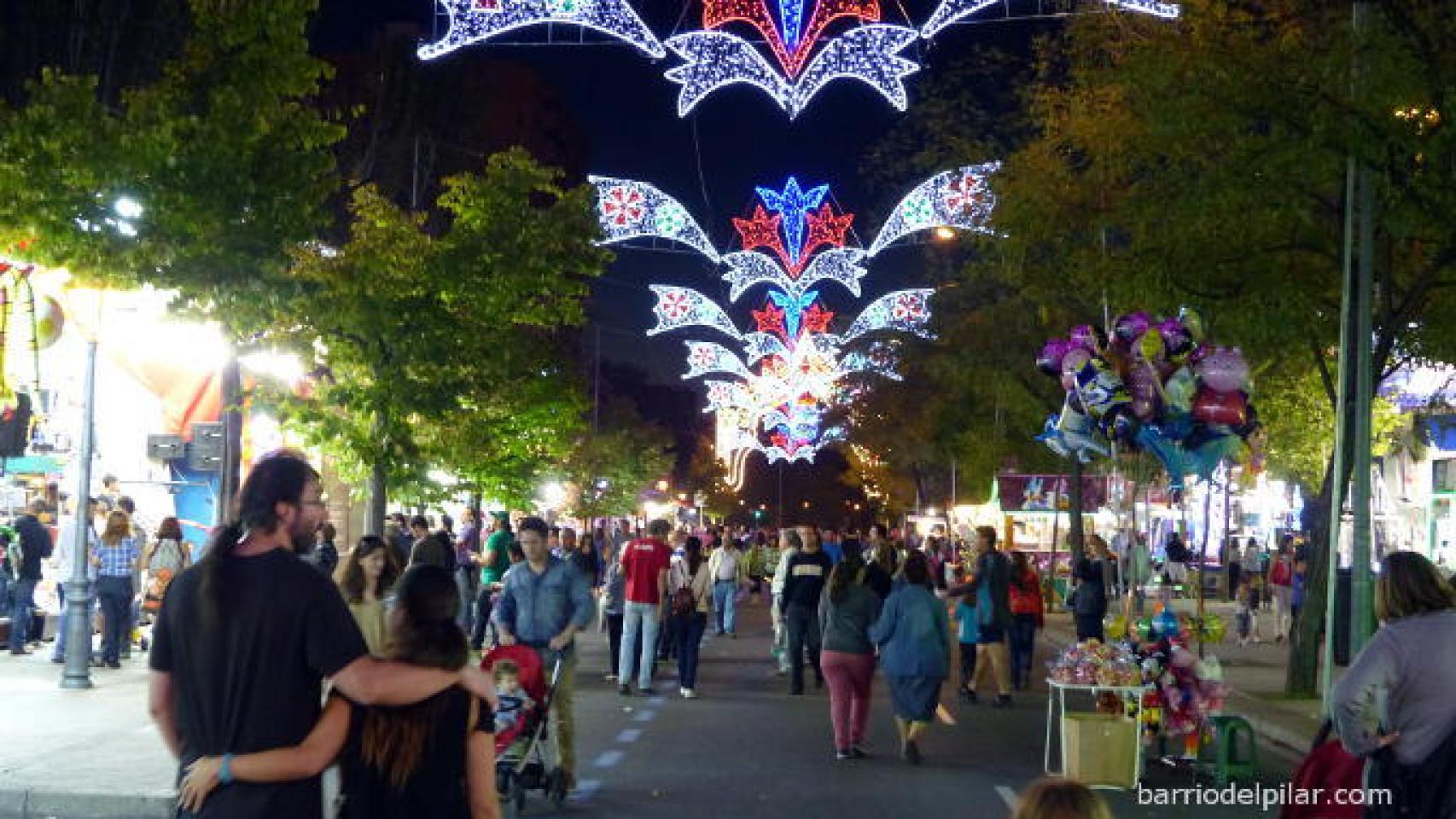 Recinto ferial de las fiestas del Barrio del Pilar, en Madrid.