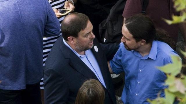 Pablo Iglesias y Oriol Junqueras en una imagen de archivo.