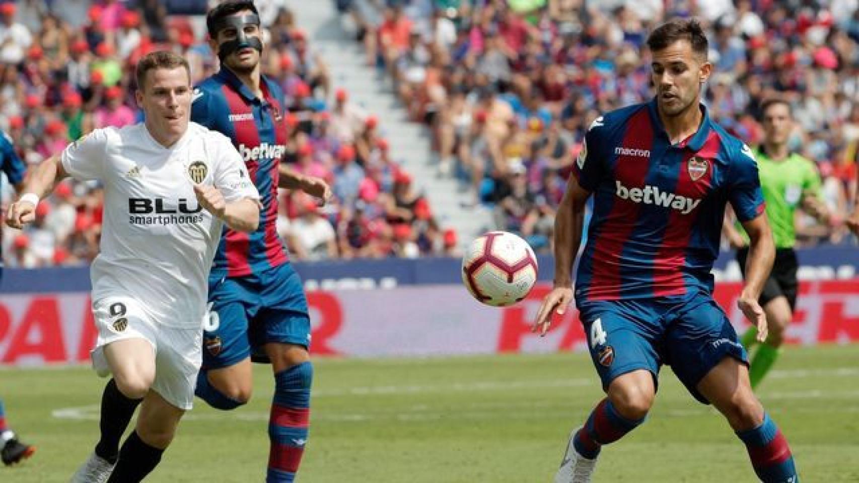 Postigo, en el partido ante el Valencia