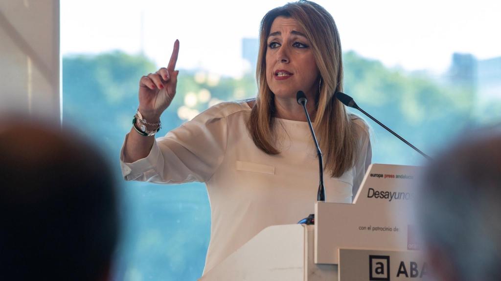 Susana Díaz, esta semana en un desayuno informativo en Sevilla.