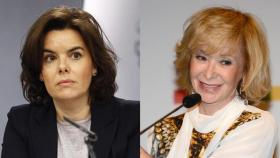 Las dos exvicepresidentas, Soraya Sáenz de Santamaría (i) y María Teresa Fernández de la Vega.