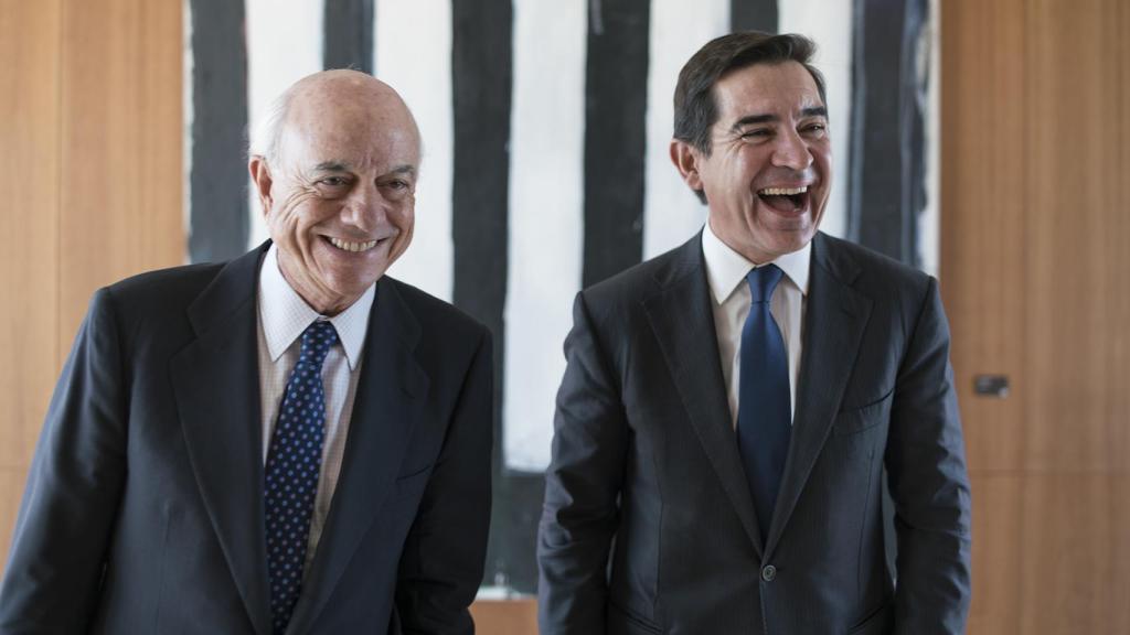 Francisco González, presidente del BBVA, y su sucesor, Carlos Torres Vila.