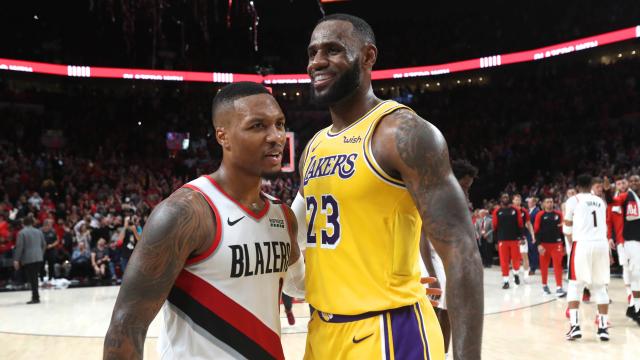 Damian Lillard y LeBron James.