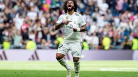 Marcelo celebra su gol ante el Levante