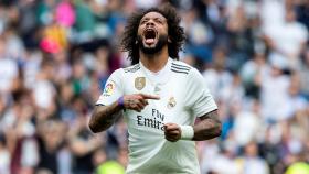 Marcelo celebra su gol ante el Levante