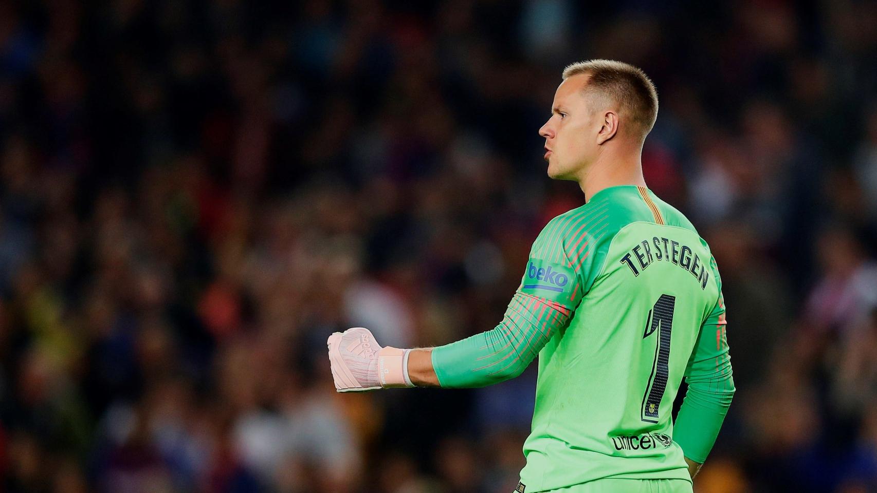 Ter Stegen en el duelo contra el Sevilla