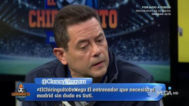 Tomás Roncero en El Chiringuito. Foto: Twitter. (@elchiringuitotv)