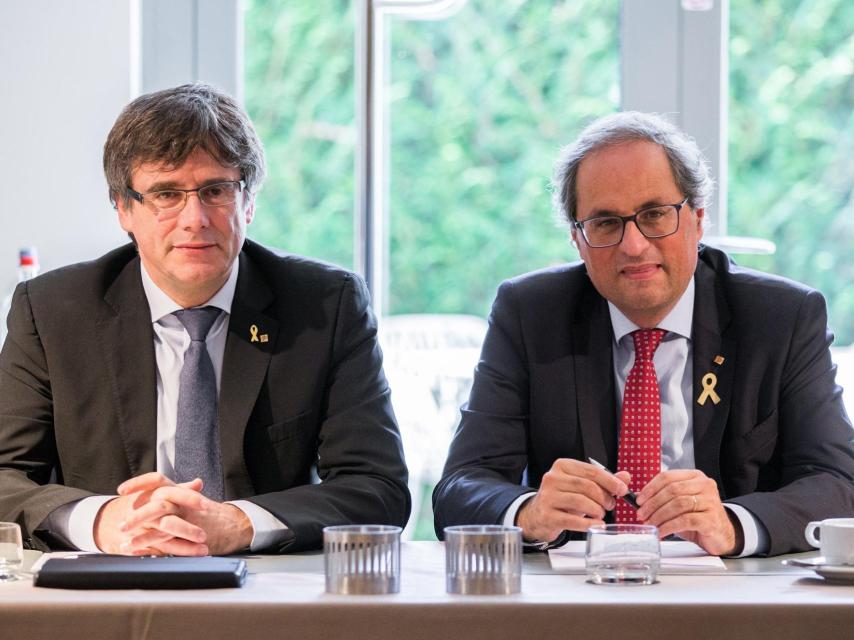 Carles Puigdemont y Quim Torra en Waterloo.