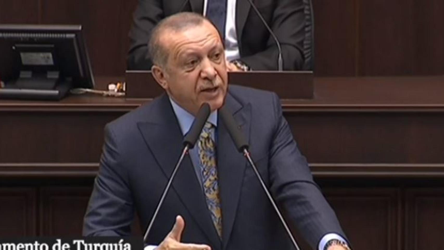 Erdogan, durante la comparecencia.