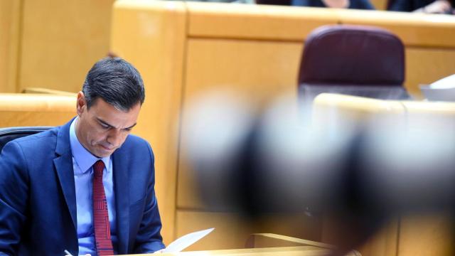 Pedro Sánchez, en el pleno del Senado de este martes.