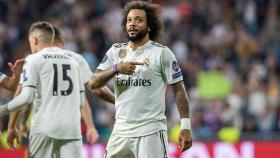 Marcelo celebra tras marcar el segundo gol ante el Viktoria Pilsen