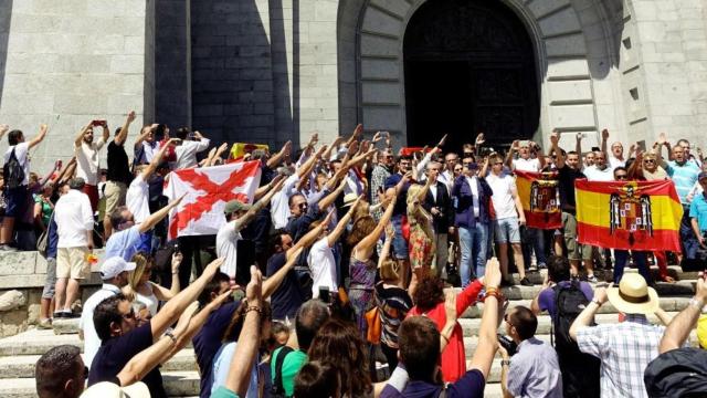 Manifestación franquista de este año en el Valle de los Caídos.