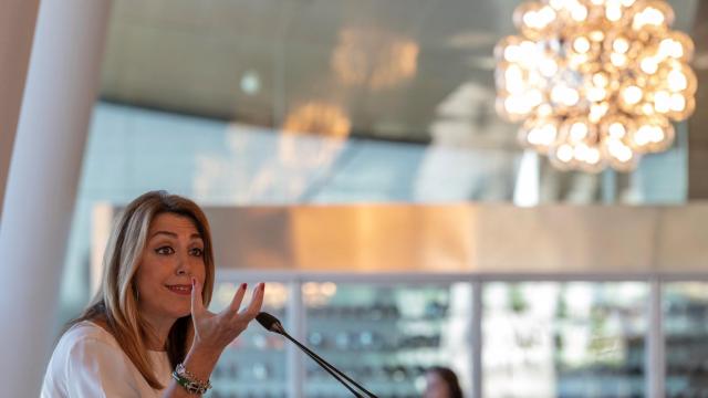 Susana Díaz, en una reciente conferencia en Sevilla.