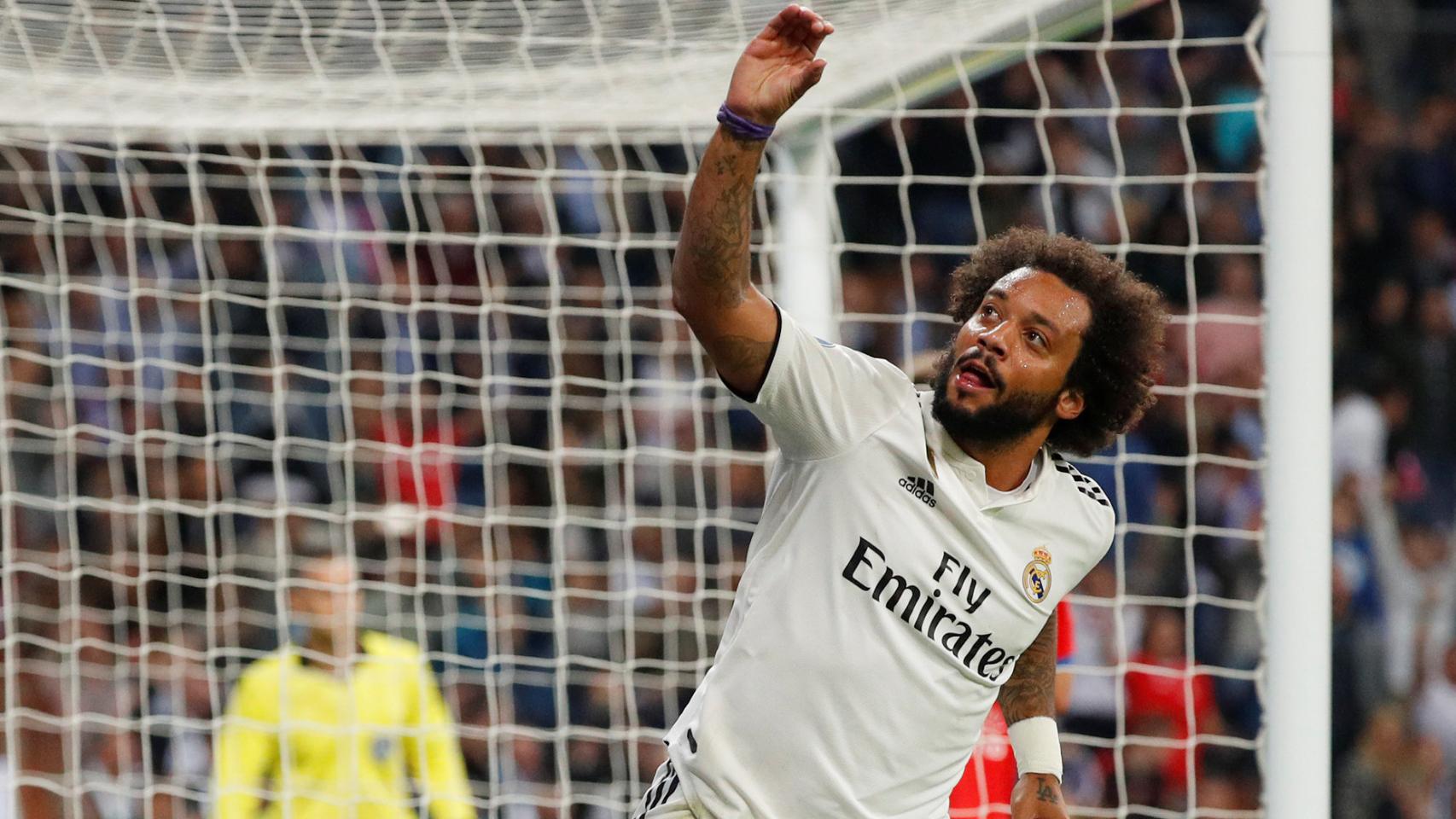 Marcelo celebra su gol ante el Viktoria Pilsen.