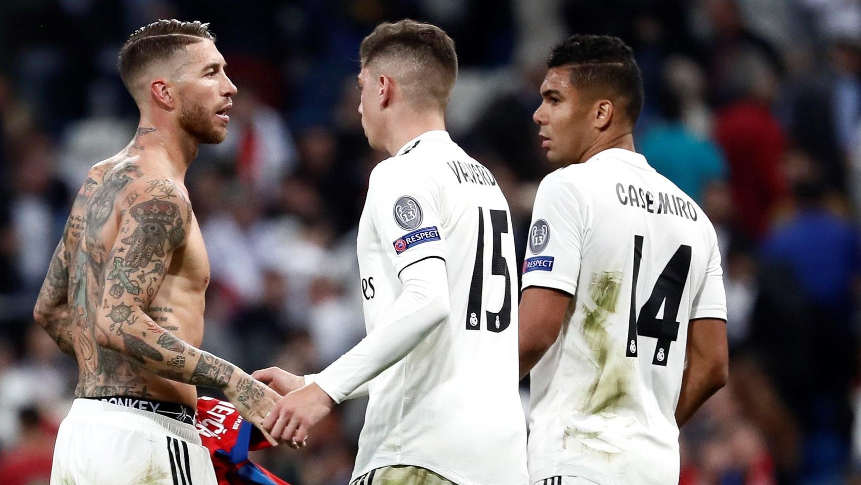 Ramos, Fede Valverde y Casemiro