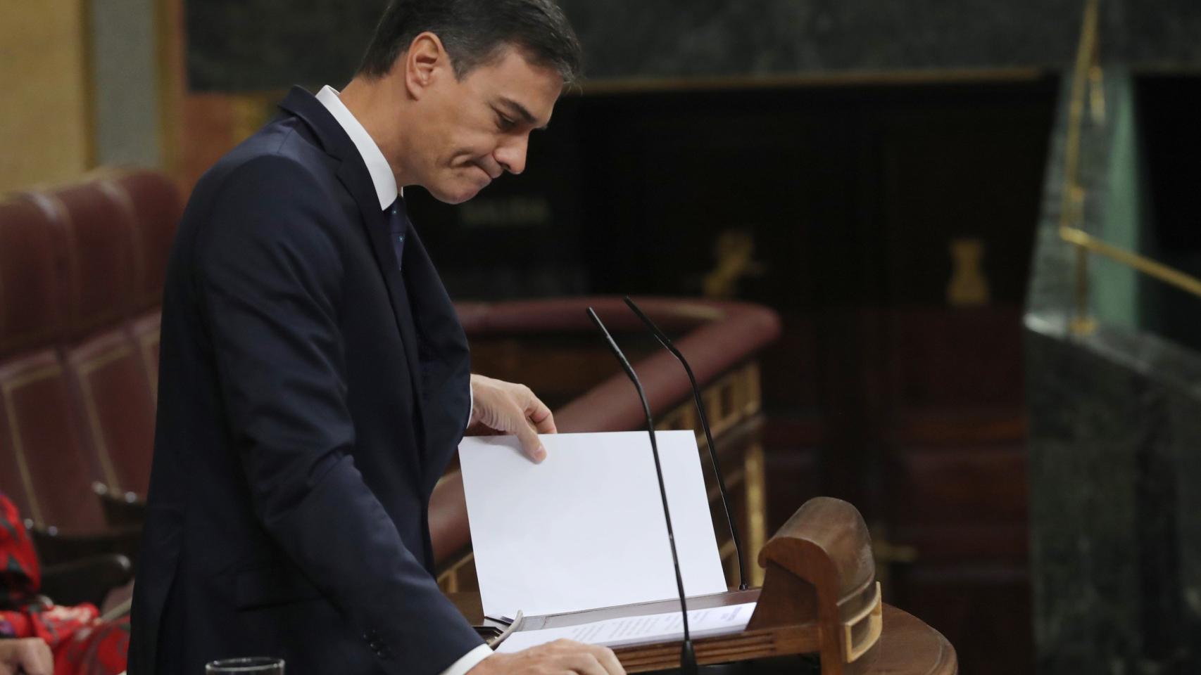 Pedro Sánchez, este miércoles en el Congreso de los Diputados.