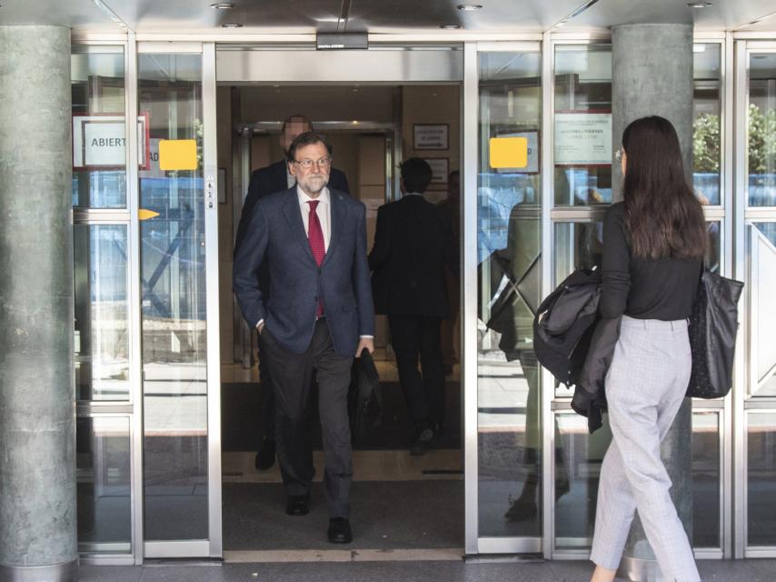 Rajoy, en octubre de 2018, saliendo de su Registro de Madrid.