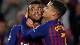 Rafinha y Courtinho ante el Inter de Milán