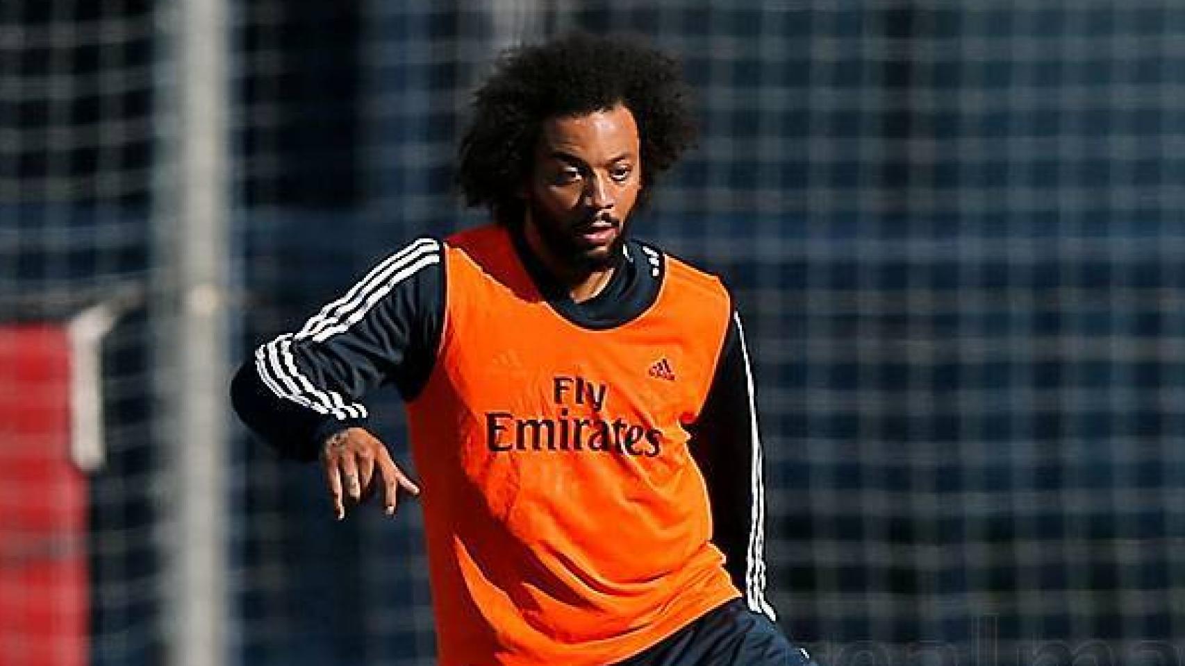 Marcelo se entrena en Valdebebas con el Real Madrid