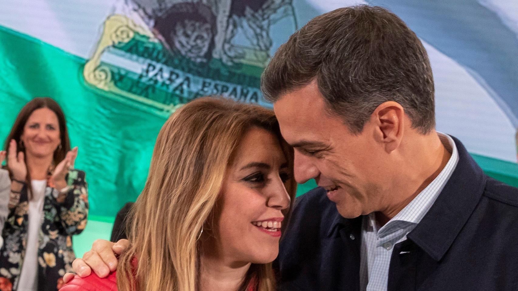 Susana Díaz, presidenta de la Junta de Andalucía, y Pedro Sánchez, presidente del Gobierno.