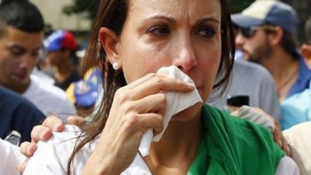 María Corina Machado, tras la agresión.