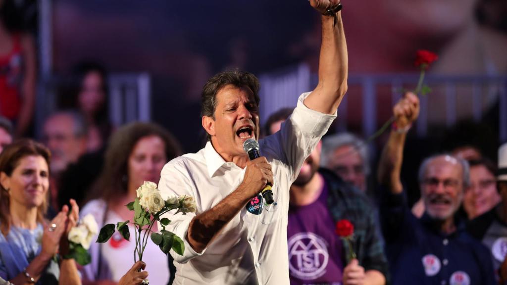 Fernando Haddad durante un mitin.