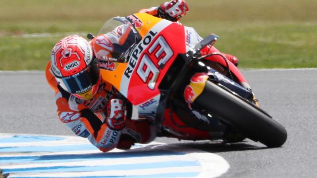 Marc Márquez pilota su Honda RC213V, en el circuito australiano de Phillip Island.