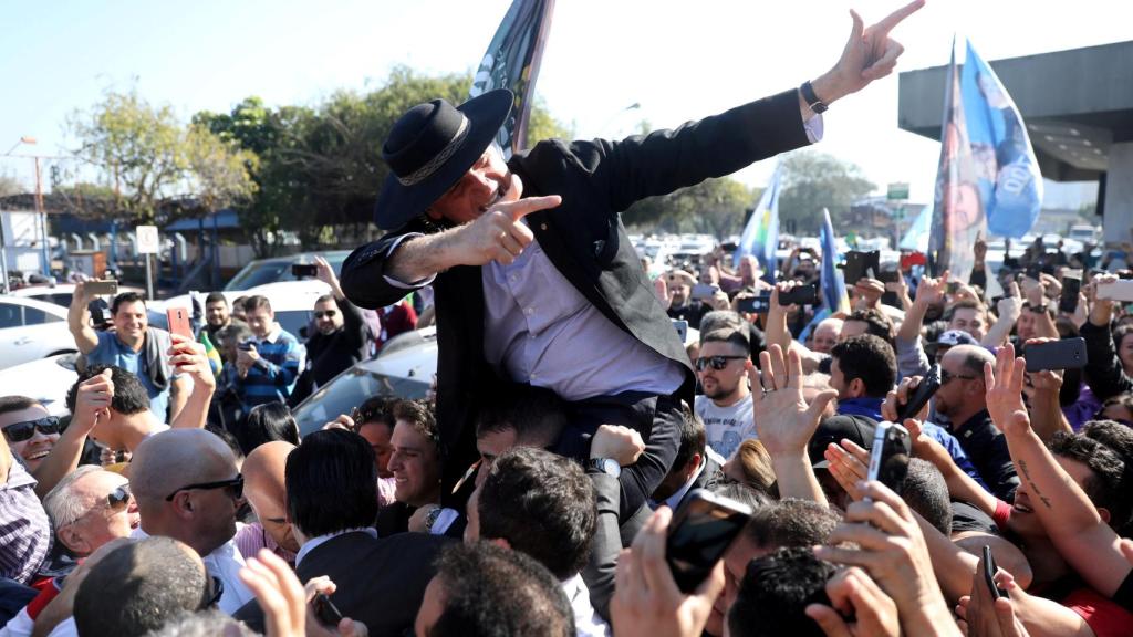 Bolsonaro en un acto de campaña.