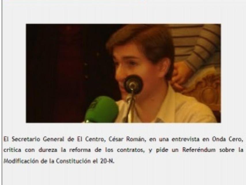 Extracto con foto que César publicó en sus redes de la supuesta entrevista que le hizo Onda Cero