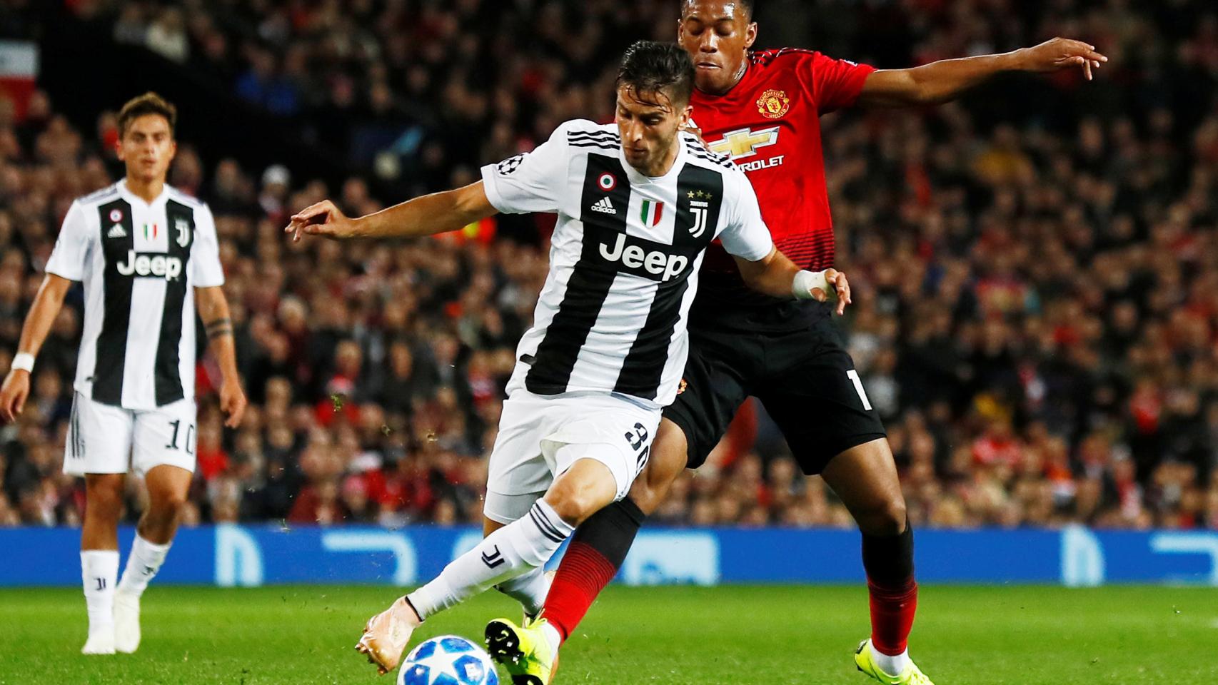 Bentancur, durante el partido contra el Manchester United