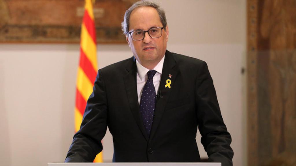 Quim Torra, en su mensaje institucional.