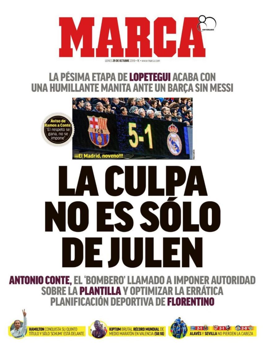 Portada MARCA (29/10/2018)