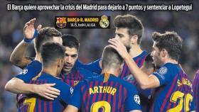 La portada del diario Sport (28/10/2018)