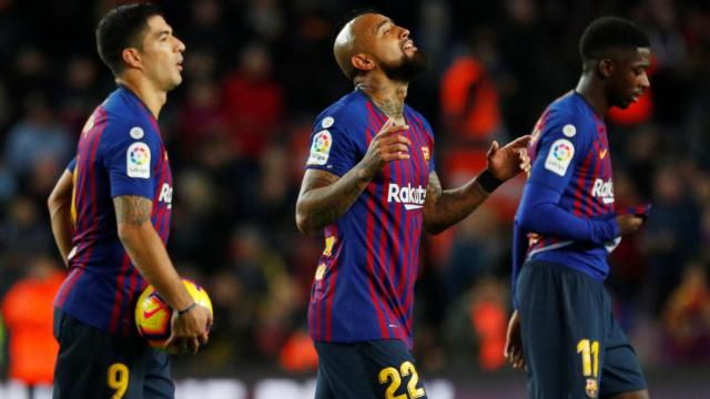 Arturo Vidal celebra su gol contra el Real Madrid