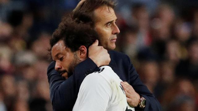 Lopetegui consuela a Marcelo tras su lesión durante El Clásico