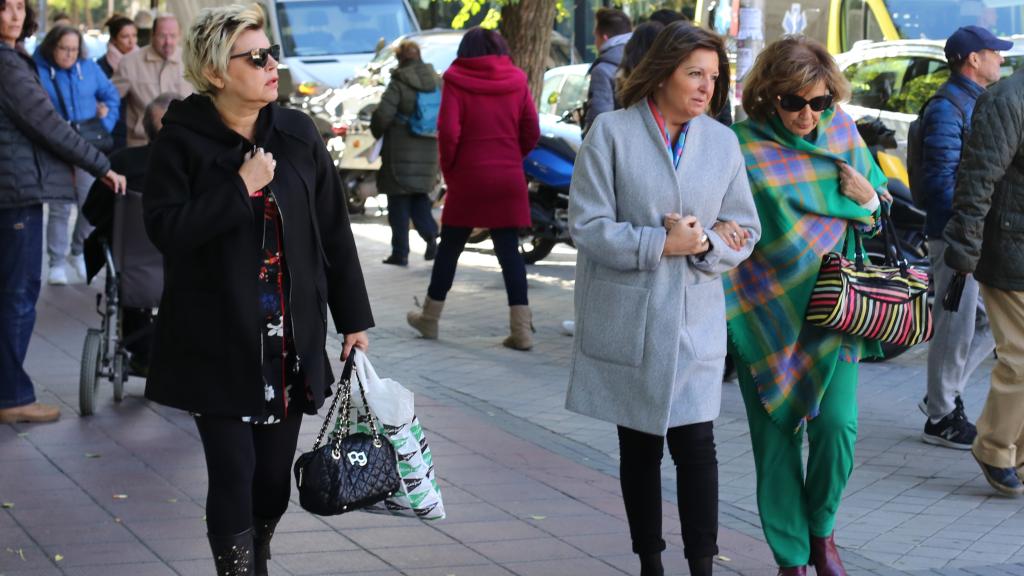 Terelu Campos llegando al hospital acompañada de su madre y una amiga.