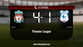 Los tres puntos se quedaron en casa: Liverpool 4-1 Cardiff City