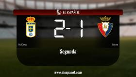 El Real Oviedo derrota en casa a Osasuna por 2-1