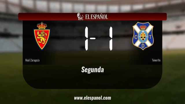 Reparto de puntos entre el Real Zaragoza y el Tenerife, el marcador final fue 1-1