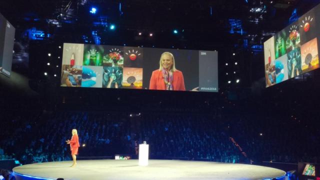 La presidenta y directora ejecutiva de IBM, Ginni Rometty., en el último evento anual de la compañía.