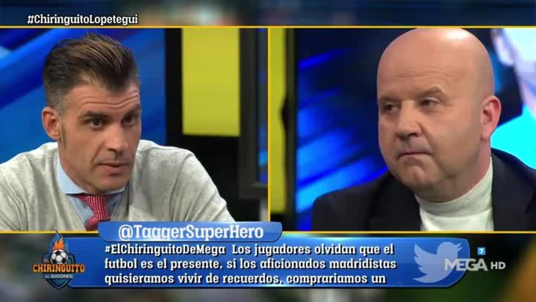 Óscar Pereiro en El Chiringuito. Foto: Twitter (@elchiringuitotv)