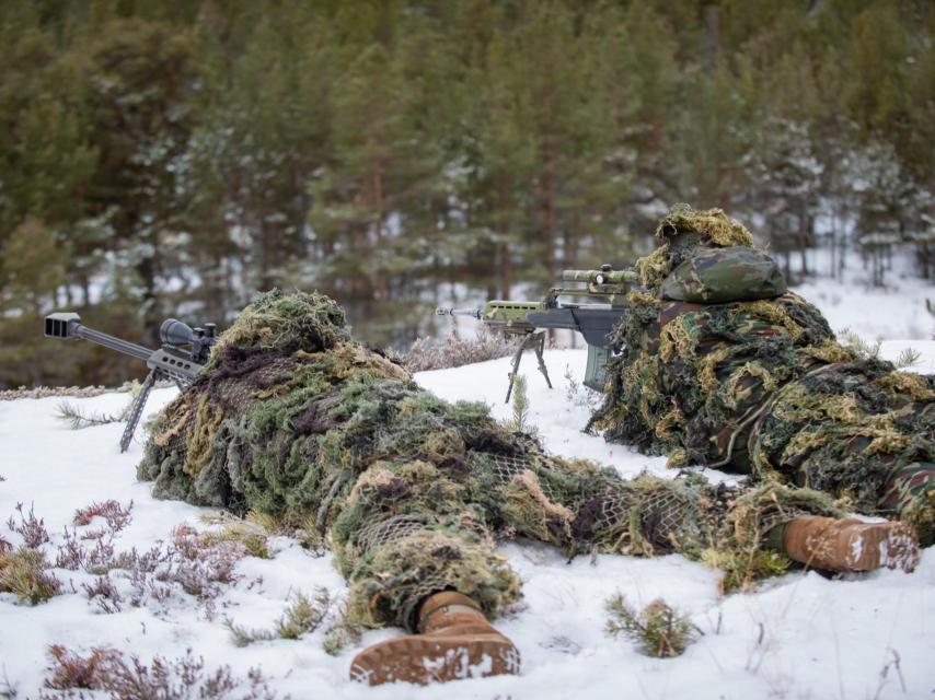 Tiradores españoles en el ejercicio Trident Juncture 2018.