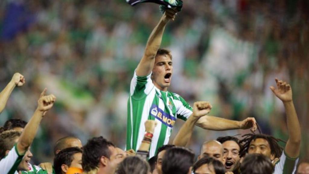 Joaquín y varios jugadores del Betis