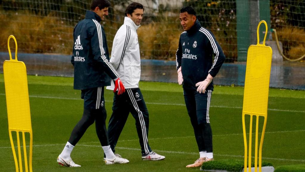 Courtois y Keylor en un entrenamiento del Madrid