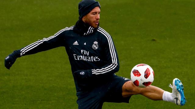 Sergio Ramos entrena en Valdebebas