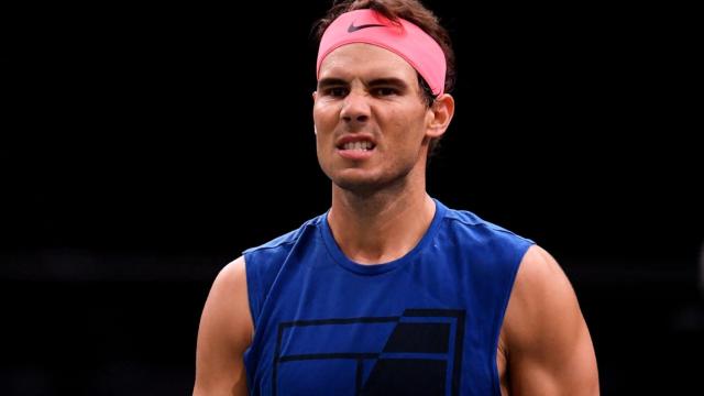 Nadal, durante un entrenamiento en París.