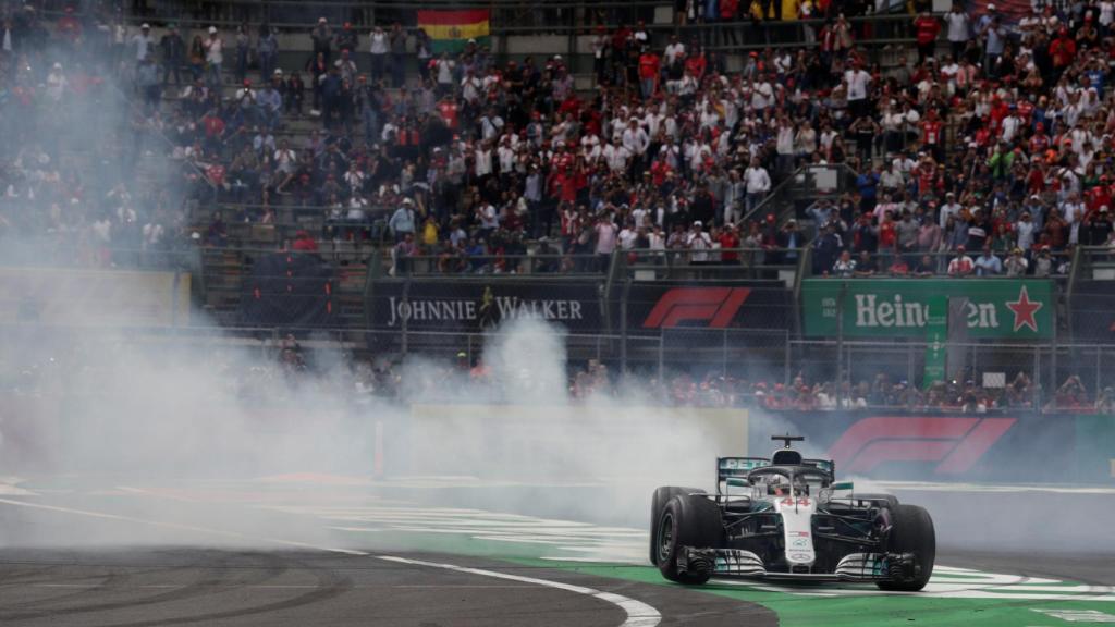 Hamilton, tras proclamarse campeón del mundo el pasado domingo.