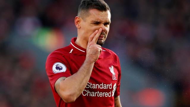 Lovren, durante un partido con el Liverpool